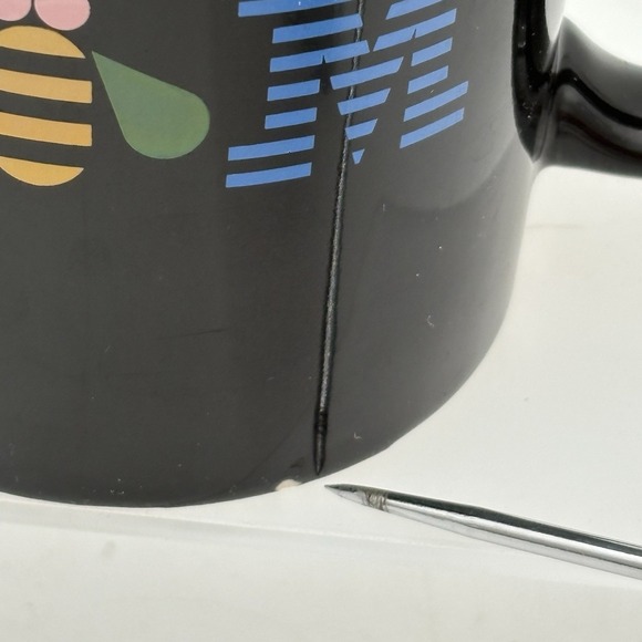 Vintage IBM "Eye Bee M" Bee Logo Coffee Mug Cup Black by Paul Rand - Picture 3 of 7